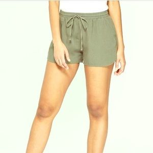Olive linen shorts